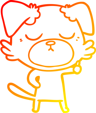 Bir insan tarafından çizilmiş sevimli bir köpeğin sıcak çizgi çizgisi.