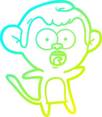 Bir insan tarafından çizilmiş bir çizgi filmin soğuk gradyan çizimi.