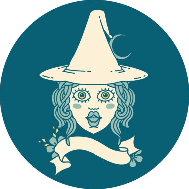 Retro Dövme Tarzı İnsan Cadı Yüzü Bir İnsan Tarzı Çizmiş