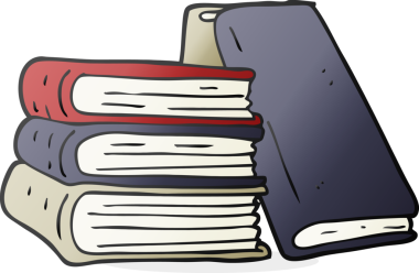 Bir insan tarafından çizilmiş el yazısıyla çizilmiş kitap yığını.