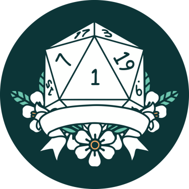 Bir insan tarafından çizilen bir d20 zar atma ikonu