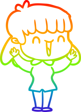 gökkuşağı gradyan çizimi bir insan tarafından çizilmiş bir karikatür kadın