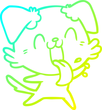 Bir insan tarafından çizilmiş soluyan bir köpeğin soğuk eğimli çizgisi.