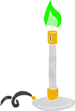 bir insan tarafından çizilmiş çizgi film bunsen yakıcı