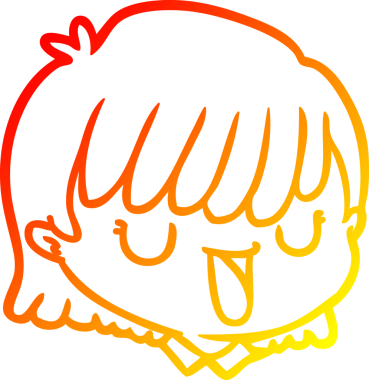 Bir insan tarafından çizilmiş bir çizgi kadın yüzünün sıcak çizgi çizimi