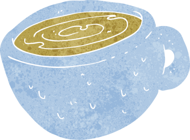 bir insan tarafından çizilmiş bir kahve fincanı.