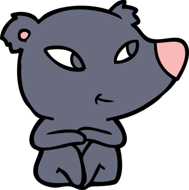 Bir insan tarafından çizilmiş sevimli çizgi film ayısı.