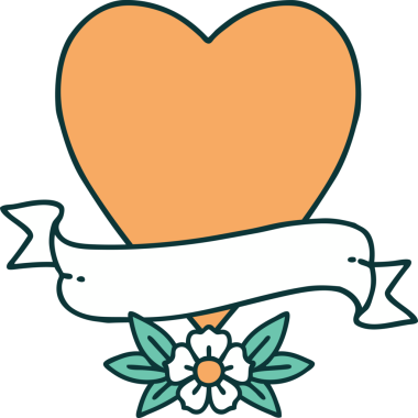 Bir insan tarafından çizilmiş kalp ve bayrağın ikonik dövme şekli