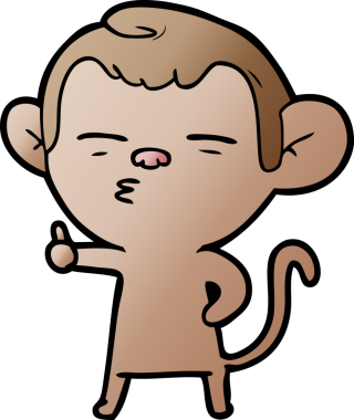 bir insan tarafından çizilmiş şüpheli maymun çizgi filmi