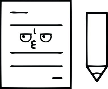 Bir insan tarafından çizilmiş bir test kağıdının çizgi çizimi