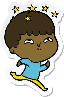 Bir insan tarafından çizilmiş bir karikatür çıkartması.