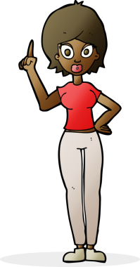 Çizgi filmdeki kadın, bir insan tarafından çizilen noktayı anlatıyor.