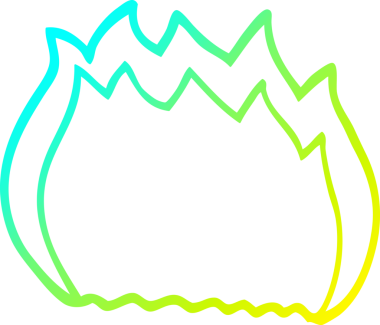 Bir insan tarafından çizilen mavi alevin soğuk gradyan çizgisi