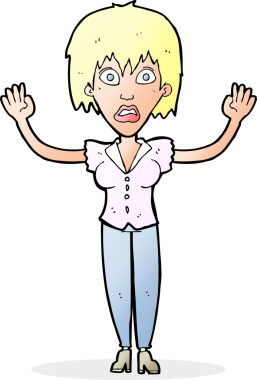 Bir insan tarafından çizilen karikatür kadın.