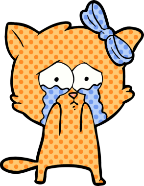 Bir insan tarafından çizilmiş çizgi film kedisi.