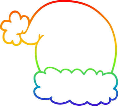 gökkuşağı gradyan çizimi bir insan tarafından çizilmiş bir çizgi noel şapkası