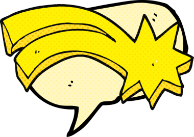 Bir insan tarafından çizilmiş serbest çizilmiş çizgi roman konuşma balonu karikatürü dekoratif kayan yıldız