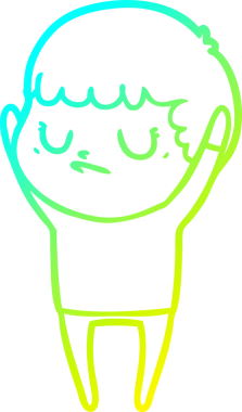 Bir insan tarafından çizilmiş soğuk gradyan çizgi film karakteri.