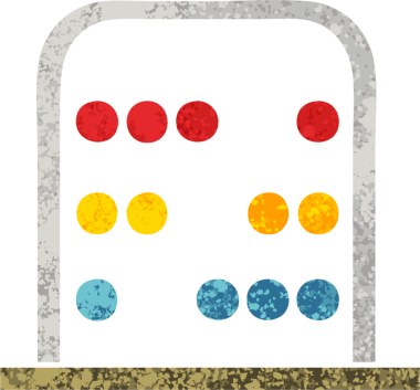 Bir insan tarafından çizilmiş matematik abaküsünün retro çizim tarzı karikatürü