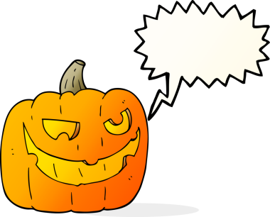 Bir insan tarafından çizilmiş serbest konuşma balkabağı karikatürü Cadılar Bayramı balkabağı