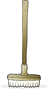 Bir insan tarafından çizilmiş karikatür süpürgesi.