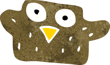 Bir insan tarafından çizilmiş çizgi film kuşu.