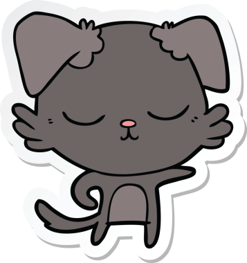 Bir insan tarafından çizilmiş şirin bir köpeğin çıkartması.