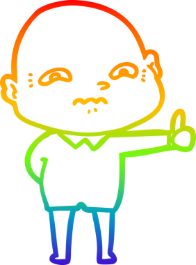 gökkuşağı gradyanı çizimi bir insan tarafından çizilmiş gergin bir adamın çizimi