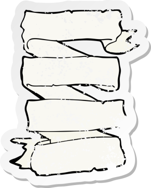 Bir insan tarafından çizilmiş bir karikatür Heraldik tomar afişinin gerilimli retro etiketi