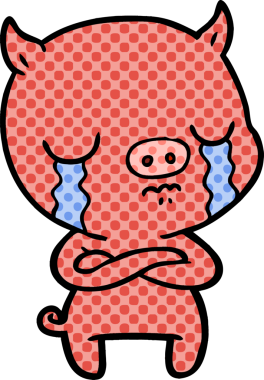 Bir insan tarafından çizilmiş domuz ağlaması.