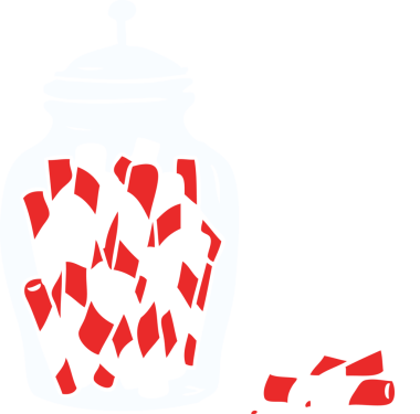 Bir insan tarafından çizilmiş düz renkli karikatür kavanozu