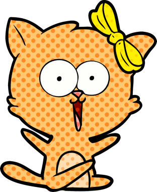 Bir insan tarafından çizilmiş çizgi film kedisi.