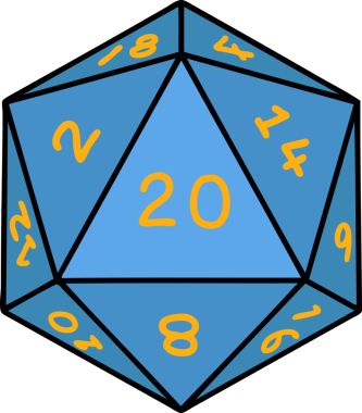 Retro Dövme Biçimi Doğal 20 D20 zar bir insan tarafından çizildi