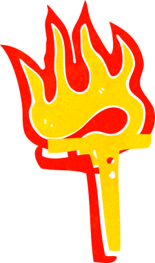 Bir insan tarafından çizilmiş yanan bir karikatür.