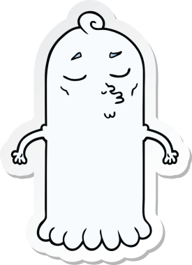 Bir insan tarafından çizilmiş bir hayaletin çıkartması.