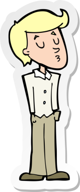 Bir insan tarafından çizilmiş bir karikatür çıkartması.