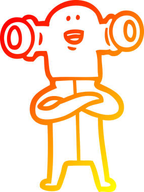 Bir insan tarafından çizilmiş dost canlısı çizgi film uzaylısının çizimi.