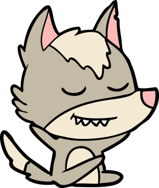 Bir insan tarafından çizilmiş dost canlısı bir kurt.