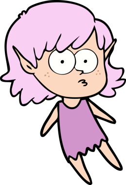 Bir insan tarafından çizilmiş bir elf kızı.