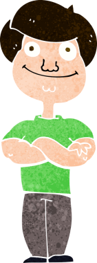 Bir insan tarafından çizilmiş mutlu bir adam.