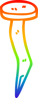 gökkuşağı gradyan çizgi çizimi bir insan tarafından çizilmiş pirinç çivi