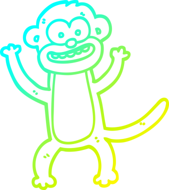 Bir insan tarafından çizilmiş bir çizgi maymun çizimi.