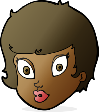 Bir insan tarafından çizilmiş bir kadın yüzü.