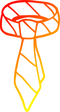 Bir insan tarafından çizilen çizgi film kravatının sıcak gradyan çizgisi