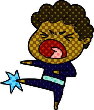 Bir insan tarafından çizilmiş öfkeli bir adam.