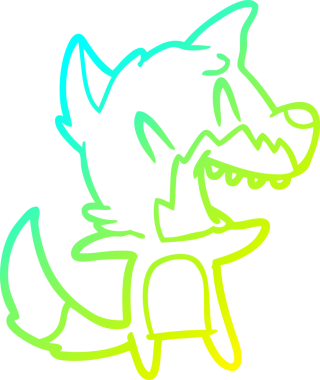 Bir insan tarafından çizilmiş gülen tilki çizgi filmi.