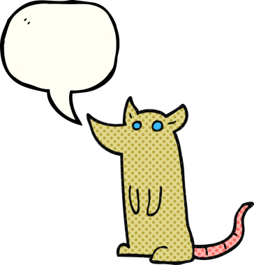 Bir insan tarafından çizilmiş serbest çizilmiş çizgi roman konuşma balonu çizgi film faresi