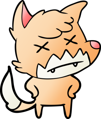 Bir insan tarafından çizilmiş ölü tilki çizgi filmi