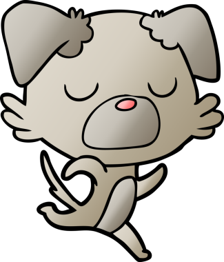 Bir insan tarafından çizilmiş çizgi film köpeği.