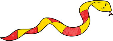 Bir insan tarafından çizilmiş çizgi film yılanı.